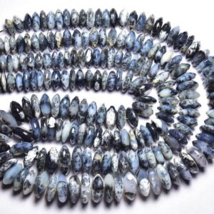Dendrite Opal German Cut Rondelle Beads - 8 inches - Natural Dendrite Opal Faceted Rondelle Size is 9 - 13 mm #2426