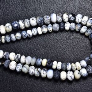 Dendritic Opal Rondelle Beads - 8 inches - Natural Faceted Big Dendritic Opal Rondelle Beads - Size is 8 mm #565