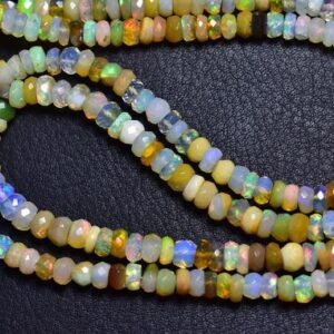 Disco Multi Ethiopian Opal Rondelle Beads -18 Inches - Natural Beautiful Faceted Ethiopian Opal Rondelles Strand- Size is 5 mm #676