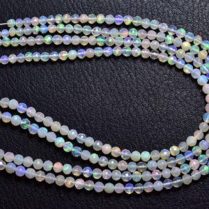 Ethiopian Opal Round Beads - 16 inches - Natural Beautiful Ethiopian Opal Faceted Round Micro Cut Opal Round - Size is 3.5 - 3.8 mm #495