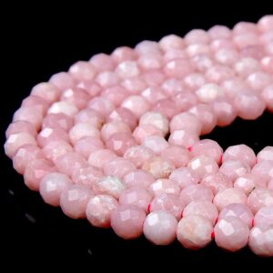 Natural Pink Opal Gemstone Grade AAA Micro Faceted Round 2MM 3MM Loose Beads 15 inch Full Strand BULK LOT 1,2,6,12 and 50 (P77)