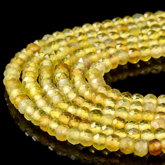 Natural Yellow Opal Gemstone Grade Aaa 3x2mm Micro Faceted Rondelle Beads 15 Inch Full Strand Bulk Lot 1,2,6,12 And 50 (80018144-p91) Natural Yellow Opal Gemstone Grade Aaa 3x2mm Micro Faceted Rondelle Beads 15 Inch Full Strand Bulk Lot 1,2,6,12 And 50 (80018144-p91)