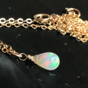14k Gold Fill Ethiopian Opal Choker: October Birthstone Necklace
