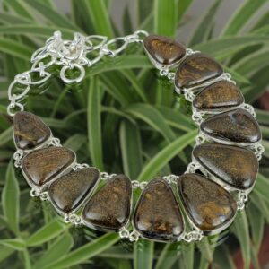 Boulder Opal Necklace: Handmade 925 Sterling Silver Adjustable Chain