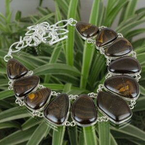 Handmade Boulder Opal Necklace: 925 Sterling Silver Adjustable Chain