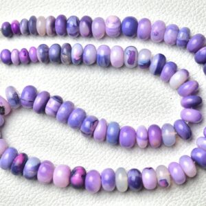 Purple Opal Necklace Smooth Rondelle Necklace 6.5mm To 10mm Gemstone Beads Opal Jewelry Beads Adjustable Necklace 16 Inch Necklace No5334