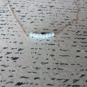 Opal Necklace Sterling Silver or Gold Filled • Opal Beaded Bar • October Birthstone • Rose Gold Filled • Custom Opal Necklace • Layering