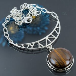 Vintage Boulder Opal 925 Sterling Silver Necklace - Adjustable Chain