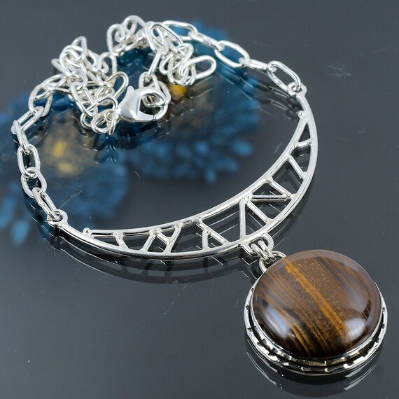 Vintage Boulder Opal 925 Sterling Silver Necklace - Adjustable Chain