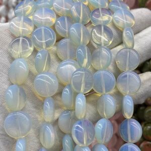15 Mm Natural Opal Coin Shape Loose Beads,coin Opal Diy Handmade Jewelry Making Beaded Accessories,15 Inches One Strand