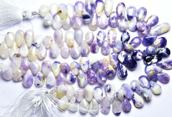 7.5 Inches - Beautiful Natural Smooth Tiffany Opal Pear Smooth Briolettes - Very Finest Quality Rare Opal - Size Is 8x10-8x14 Mm #1502 7.5 Inches - Beautiful Natural Smooth Tiffany Opal Pear Smooth Briolettes - Very Finest Quality Rare Opal - Size Is 8x10-8x14 Mm #1502