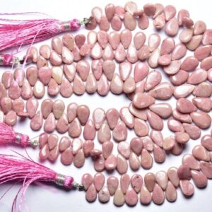 7 inches - Natural Smooth Pink Opal Pear Briolettes - Size is 5.5x8-7.5x11 mm #1611 7 inches - Natural Smooth Pink Opal Pear Briolettes - Size is 5.5x8-7.5x11 mm #1611