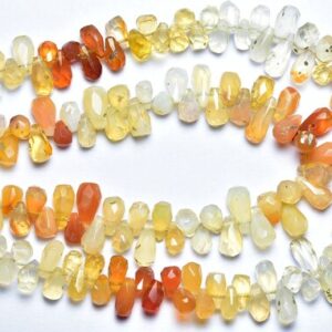 7 inches - Natural Hand Cut Faceted Mexican Opal Tear Drops Briolettes - Size is 3x5-4x7 mm #1685 7 inches - Natural Hand Cut Faceted Mexican Opal Tear Drops Briolettes - Size is 3x5-4x7 mm #1685