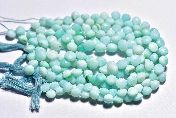 8 Inches,natural Blue Opal Faceted Onion Briolettes, Natural Opal Finest Quality,size Is 7-7.50mm #802 8 Inches,natural Blue Opal Faceted Onion Briolettes, Natural Opal Finest Quality,size Is 7-7.50mm #802