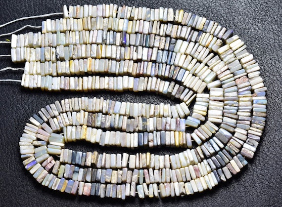 Australian Opal Heishi Square Beads -16 Inches - Natural Smooth Australia Opal Heishi Square - Size Is 4 - 3.5 Mm #2435