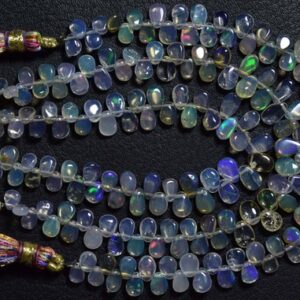 Beautiful Ethiopian Opal Briolette Beads - 7 inches - Natural Beautiful Smooth Ethiopian Opal Pear Briolettes,Size is 4x5.50-5x7 mm #1804 Beautiful Ethiopian Opal Briolette Beads - 7 inches - Natural Beautiful Smooth Ethiopian Opal Pear Briolettes,Size is 4x5.50-5x7 mm #1804