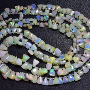 Beautiful Ethiopian Opal Briolette Beads - 20 Pcs -Ethiopian Opal Triangle - Flashes Ethiopian Welo Opal Trillion - Size is 6x4 -9x7mm #55 Beautiful Ethiopian Opal Briolette Beads - 20 Pcs -Ethiopian Opal Triangle - Flashes Ethiopian Welo Opal Trillion - Size is 6x4 -9x7mm #55