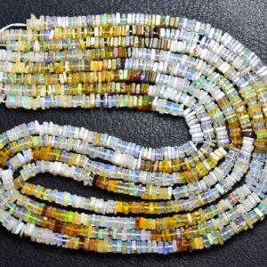 Beautiful Ethiopian Opal Square Heishi Beads - 16 inches - Natural Smooth Ethiopian Opal Square Heishi Beads - Size is 4.5 mm #1538 Beautiful Ethiopian Opal Square Heishi Beads - 16 inches - Natural Smooth Ethiopian Opal Square Heishi Beads - Size is 4.5 mm #1538