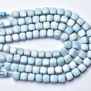 Natural Blue Opal Faceted Cube 8 Inches faceted Cube Beads Box Briolette - Size is 7.5 - 8mm #2204 Natural Blue Opal Faceted Cube 8 Inches faceted Cube Beads Box Briolette - Size is 7.5 - 8mm #2204