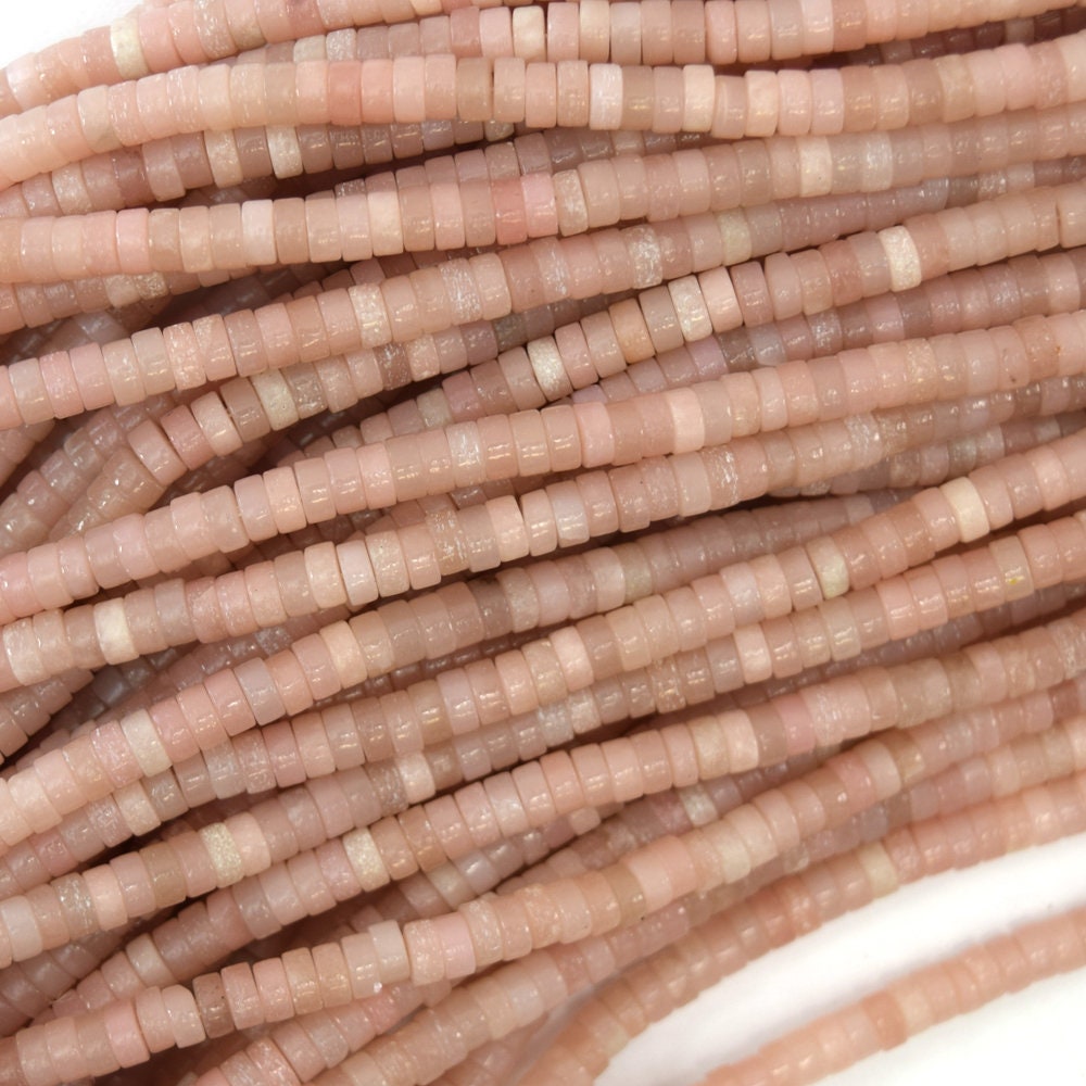 Natural Pink Opal Heishi Beads Gemstone 15.5" Strand 4mm 6mm Natural Pink Opal Heishi Beads Gemstone 15.5" Strand 4mm 6mm