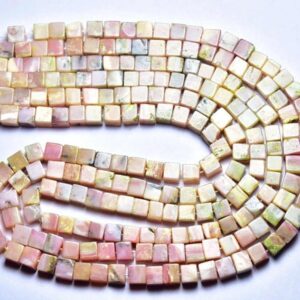Peru Pink opal Cube Beads - 16 inches - Natural Beautiful Faceted Peruvian Pink Opal Cube - Size is 5 - 5.5 mm #2565 Peru Pink opal Cube Beads - 16 inches - Natural Beautiful Faceted Peruvian Pink Opal Cube - Size is 5 - 5.5 mm #2565