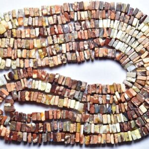 Rare Beautiful Natural Smooth Mexican Opal Heishi Square Shape Beads - Size is 5.5 mm #1666 Rare Beautiful Natural Smooth Mexican Opal Heishi Square Shape Beads - Size is 5.5 mm #1666