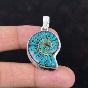 Ammonite Opal Doublet Pendant: Sterling Silver Gemstone Jewelry