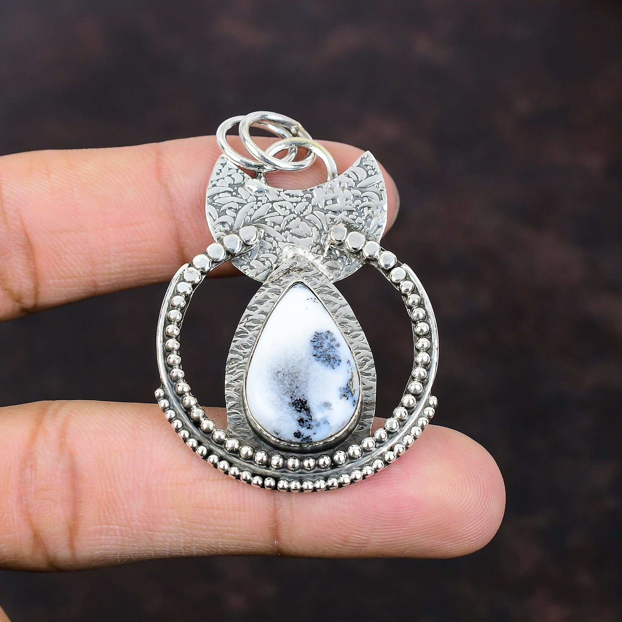 Dendrite Opal Sterling Silver Pendant: Handmade Gemstone Jewelry Dendrite Opal Sterling Silver Pendant: Handmade Gemstone Jewelry