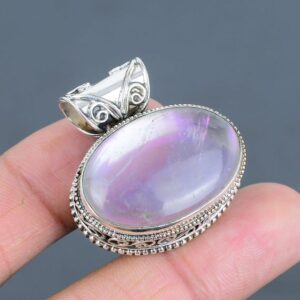 Handmade Rainbow Mystic Opal 925 Sterling Silver Pendant