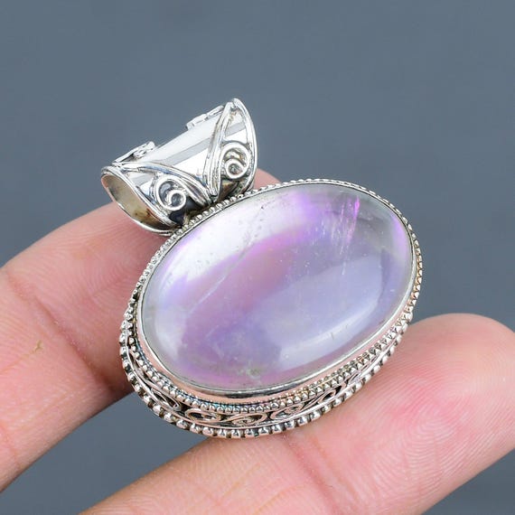 Handmade Rainbow Mystic Opal 925 Sterling Silver Pendant
