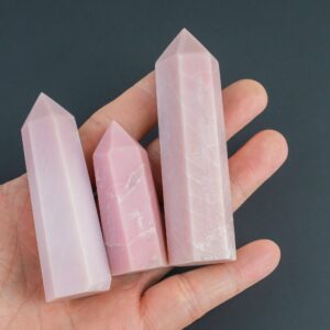 1 Pc Natural Pink Opal Obelisk Tower Point wand healing crystal