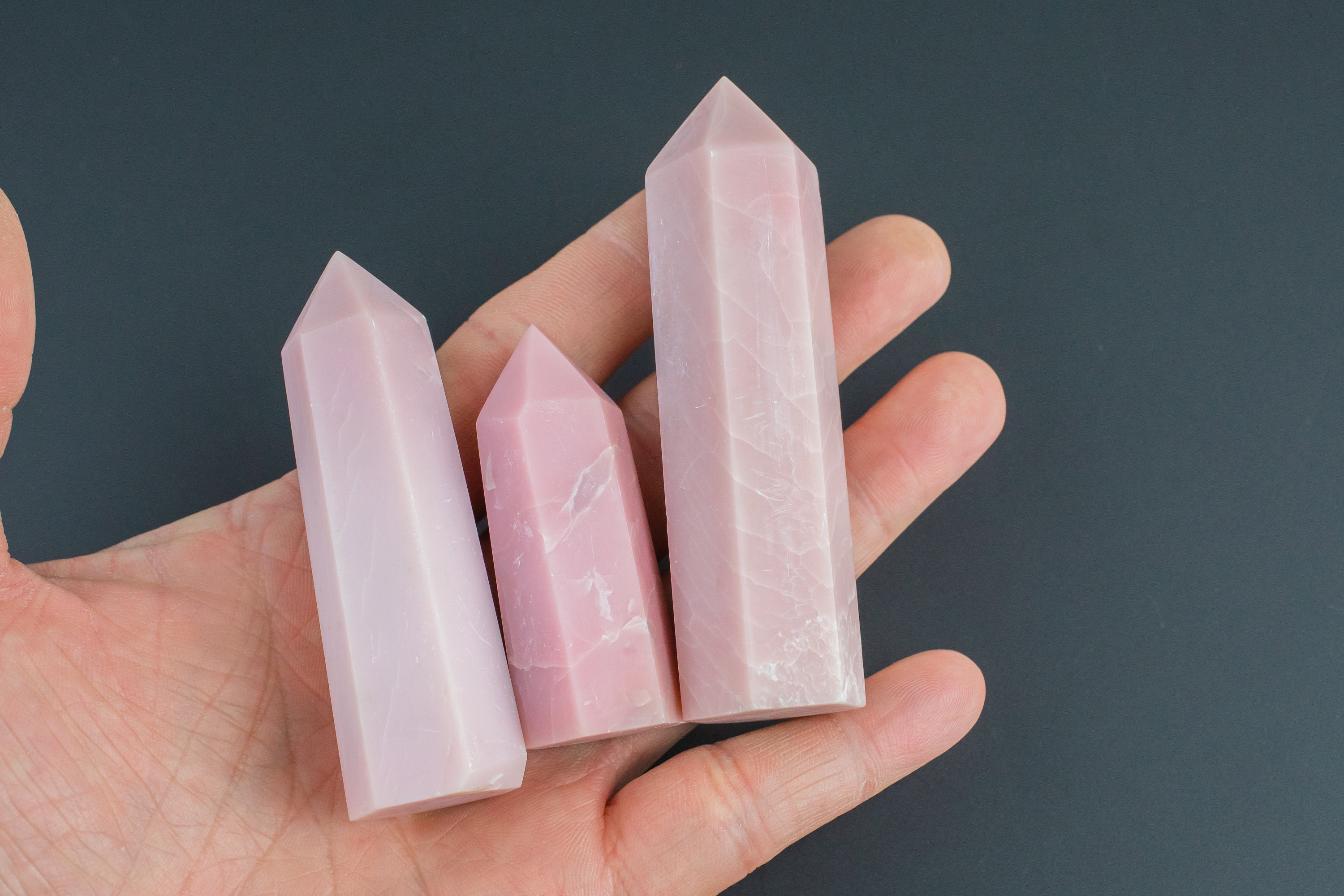1 Pc Natural Pink Opal Obelisk Tower Point Wand Healing Crystal 1 Pc Natural Pink Opal Obelisk Tower Point Wand Healing Crystal