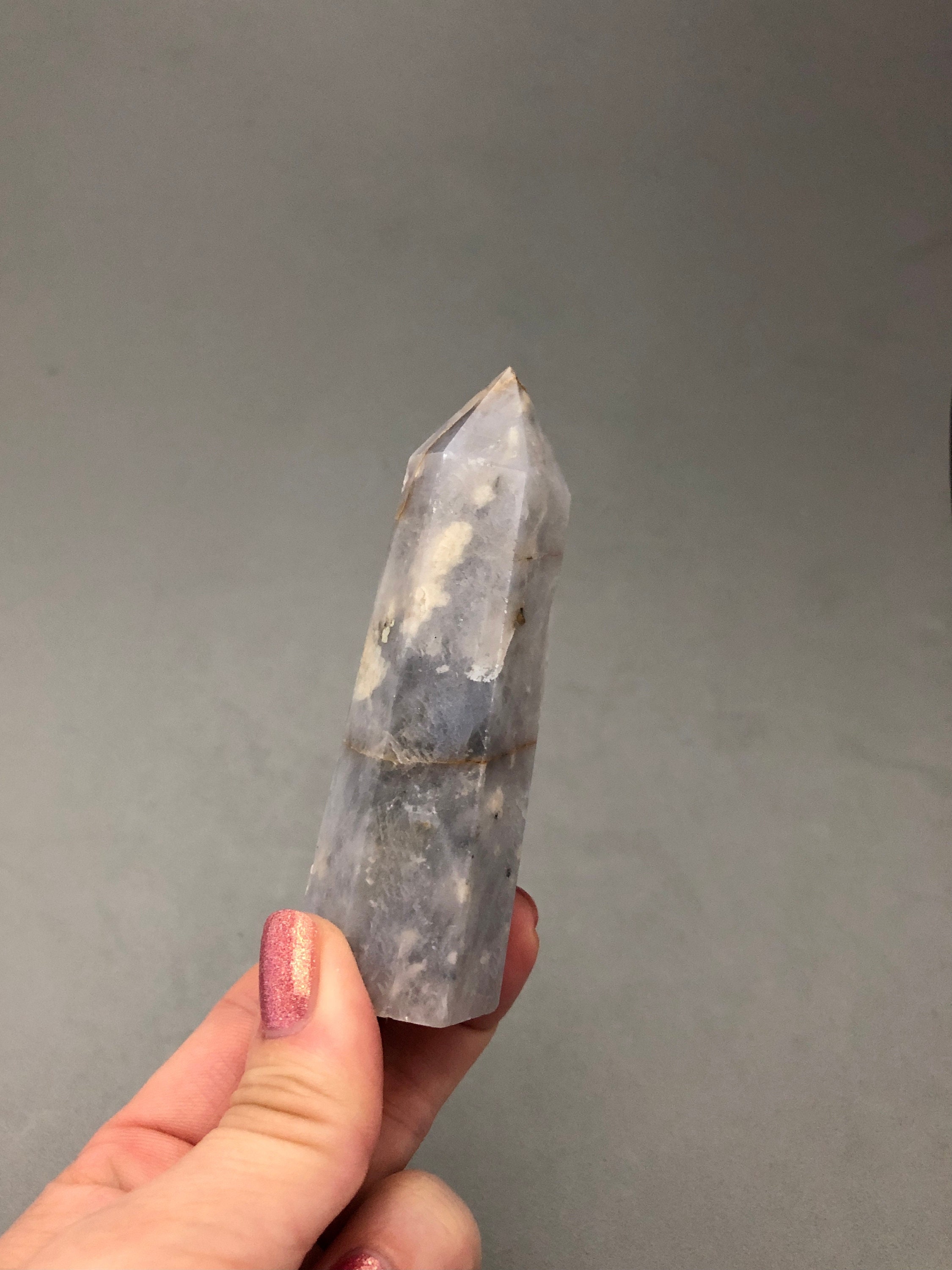 Blue Opal Point Common Opal (3 1/2" Tall) Throat Chakra Stone Harmony Communication Crystal Witch Metaphysical Crystal Balance Creativity