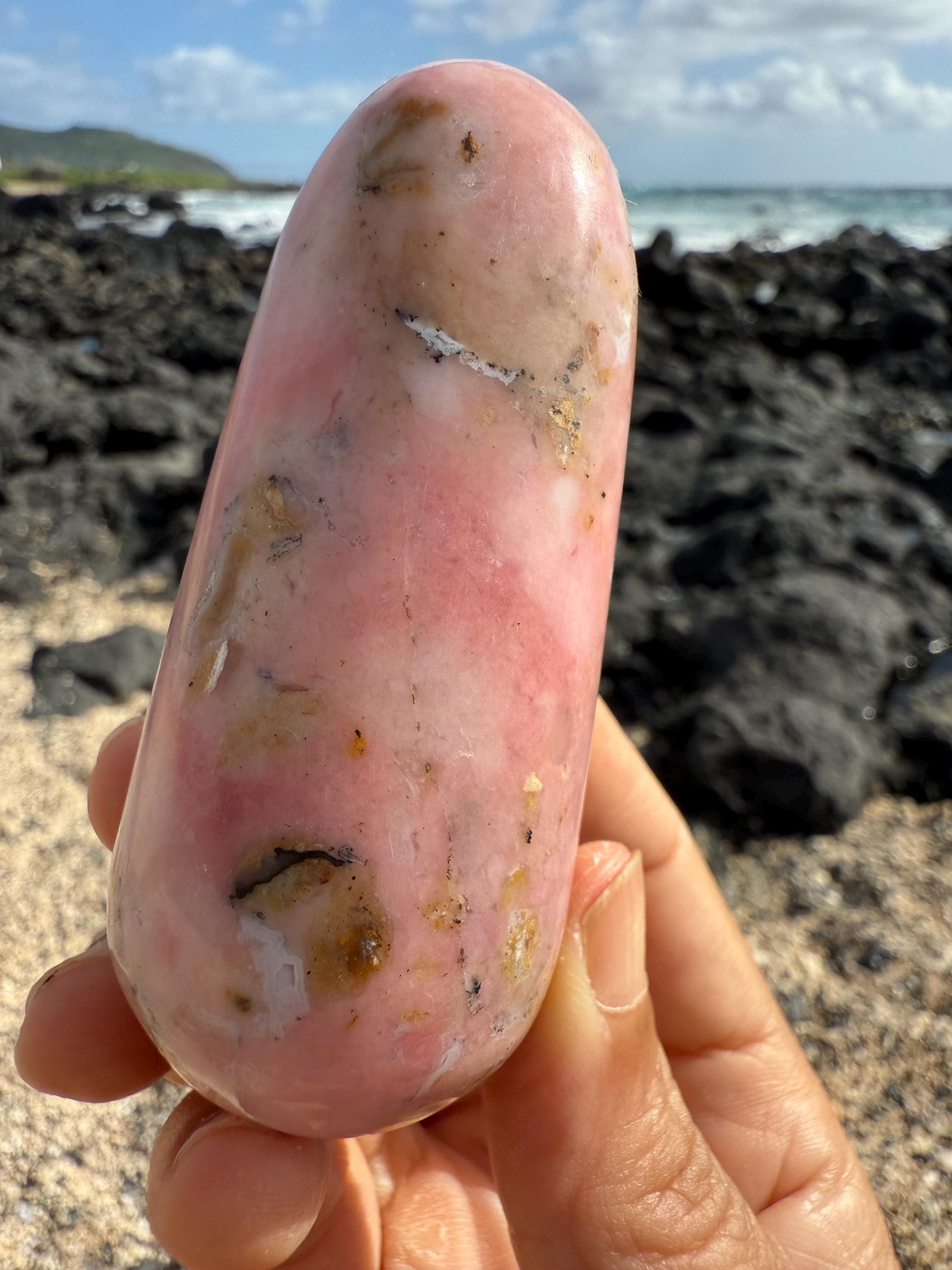 Chubby Peruvian Pink Opal Wand Palmstone