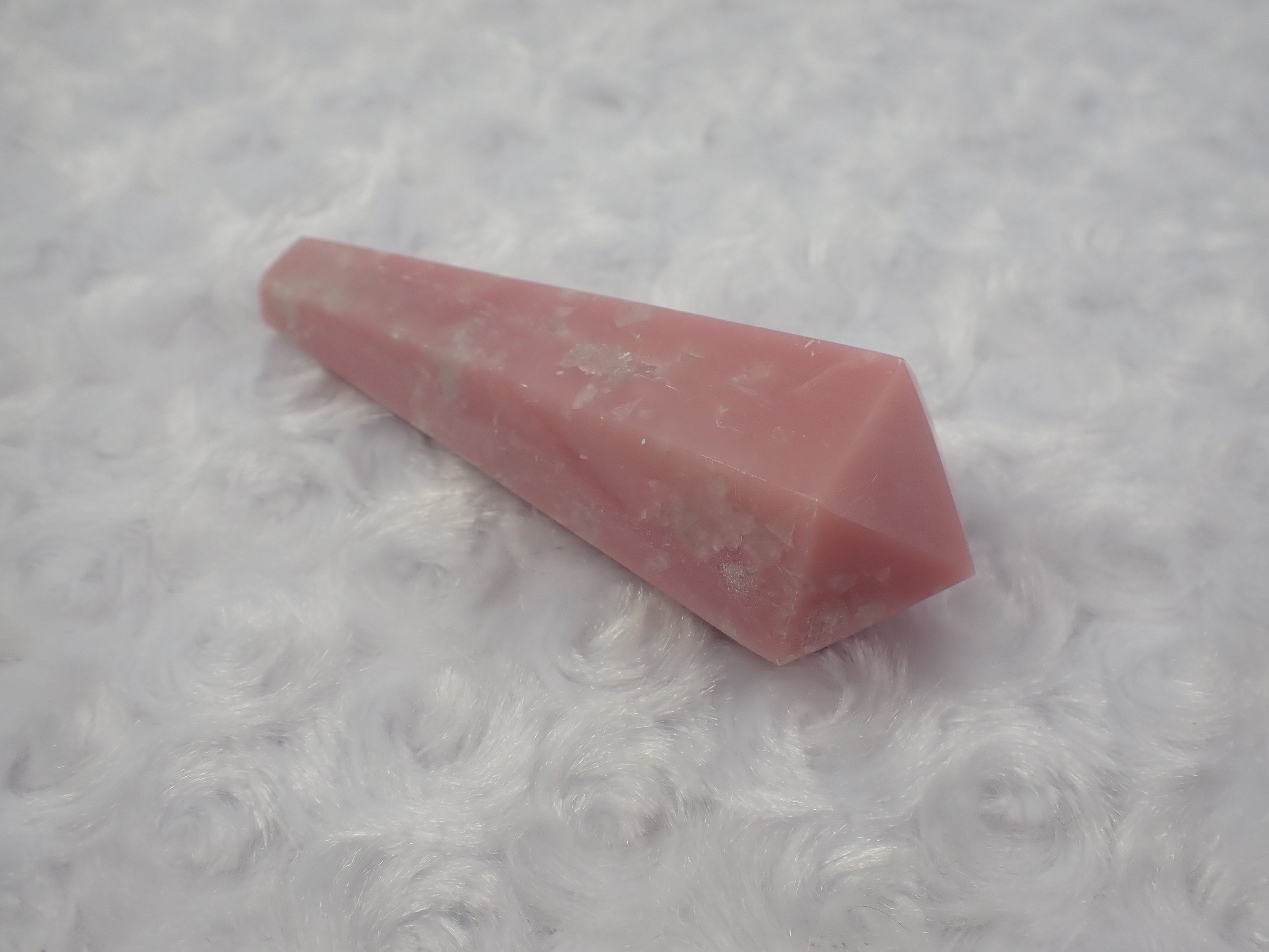 Gorgeous Natural Pink Opal Crystal Wand - Faceted Large Sharp Point - Pink White Opaque - 3.75 Inch Large Wand - Pink Opal #wands#1055 Gorgeous Natural Pink Opal Crystal Wand - Faceted Large Sharp Point - Pink White Opaque - 3.75 Inch Large Wand - Pink Opal #wands#1055