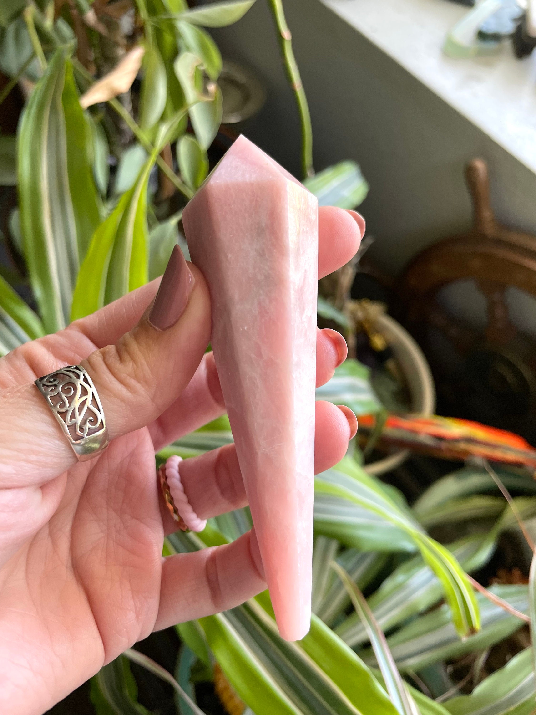 Pink Opal Wand, Gemstone Wands, Wand, Meditation, One Of A Kind, Natural Gemstones, Artisan Accessories, Bohemian Fashion, Healing Crystals