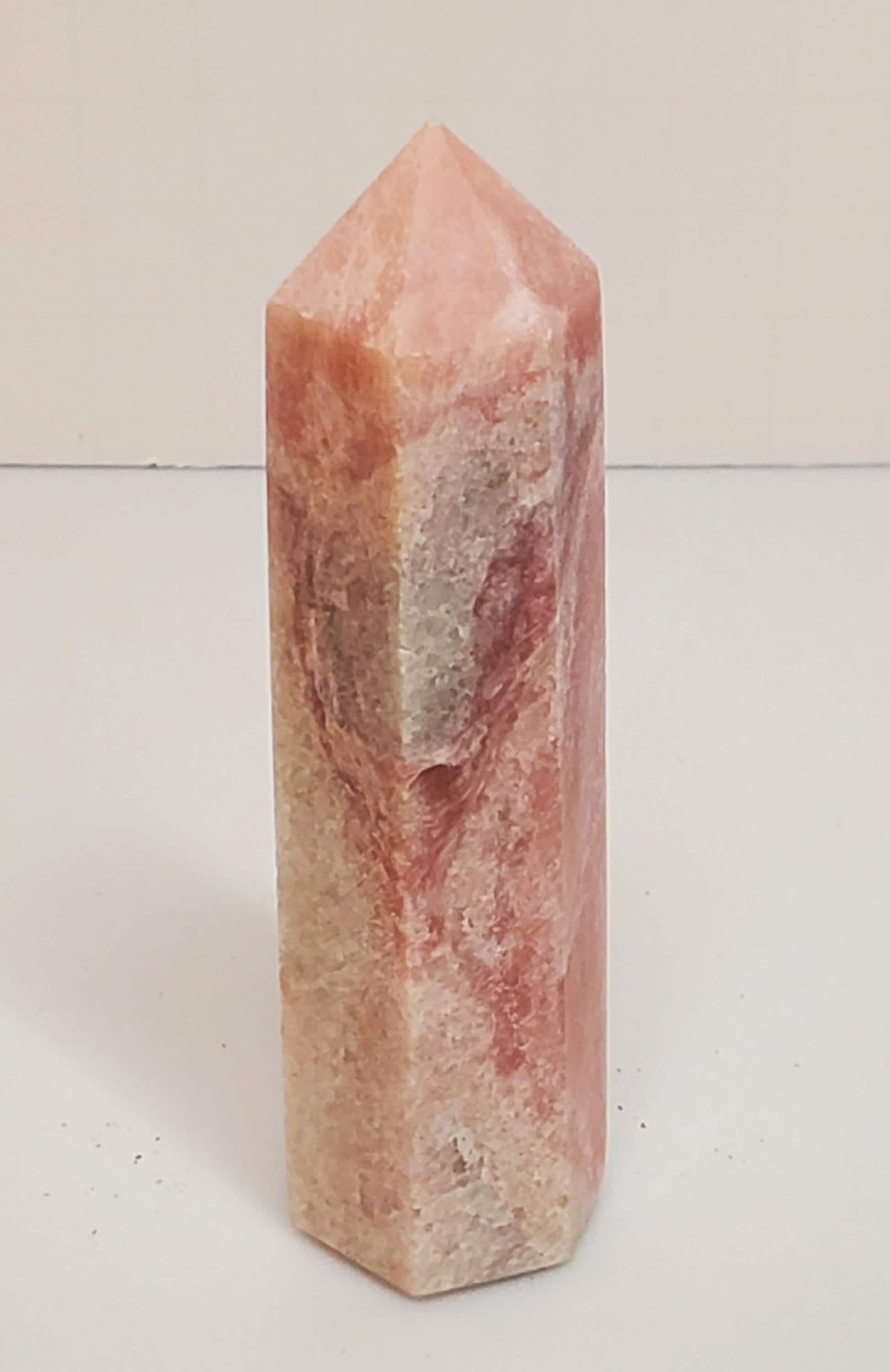 Pink Opal Tower • 109g • 4x1in – Natural Pink Opal Crystal Point For Compassion, Peace, And Heart Chakra Healing Energy
