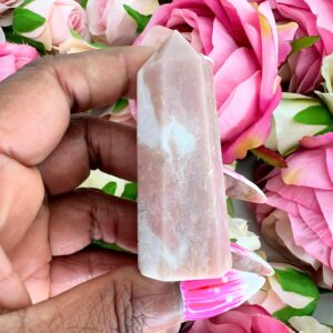 Pink Opal Tower - 2.66” Pink Opal Generator - Natural Pink Opal - Polished Pink Opal - Pink Opal Point - High Quality Pink Opal - 2.0 oz Pink Opal Tower - 2.66” Pink Opal Generator - Natural Pink Opal - Polished Pink Opal - Pink Opal Point - High Quality Pink Opal - 2.0 oz