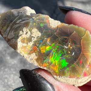 Raw Ethiopian Welo Opal With Rainbow Flash, Large Rough Natural Crystal #253 Raw Ethiopian Welo Opal With Rainbow Flash, Large Rough Natural Crystal #253