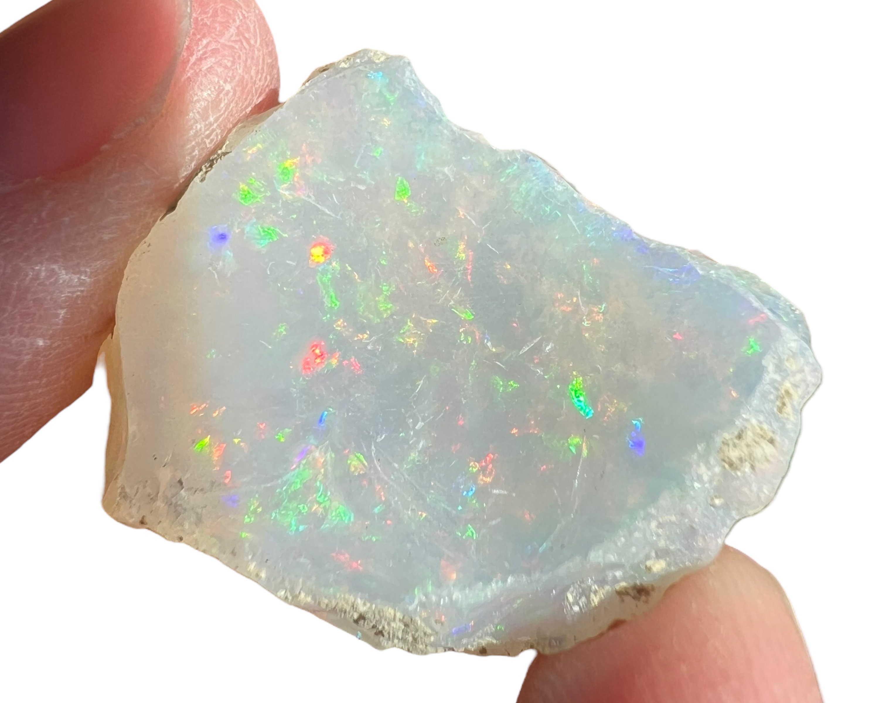 Raw Ethiopian Welo Opal With Rainbow Flash, Rough Natural Gemstone, October Birthstone Crystal #216