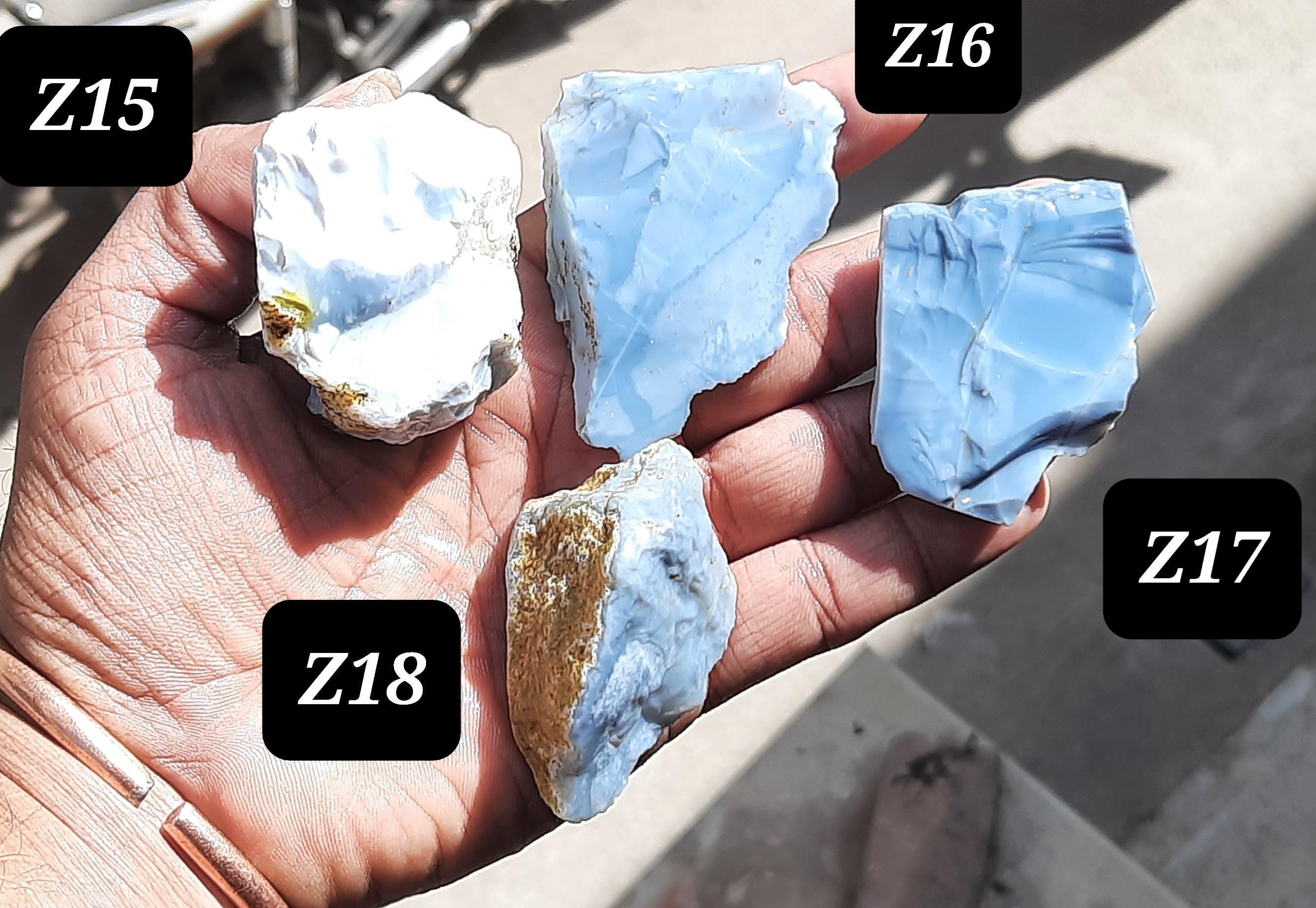 Natural Blue Opal Rough Gemstone: Raw Opal Crystal Specimens Slices Slabs Chunk Rock