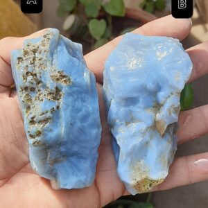 Natural Blue Opal Rough: Raw Gemstone Slice Slab Specimens Rock Chunk For Jewelry Making