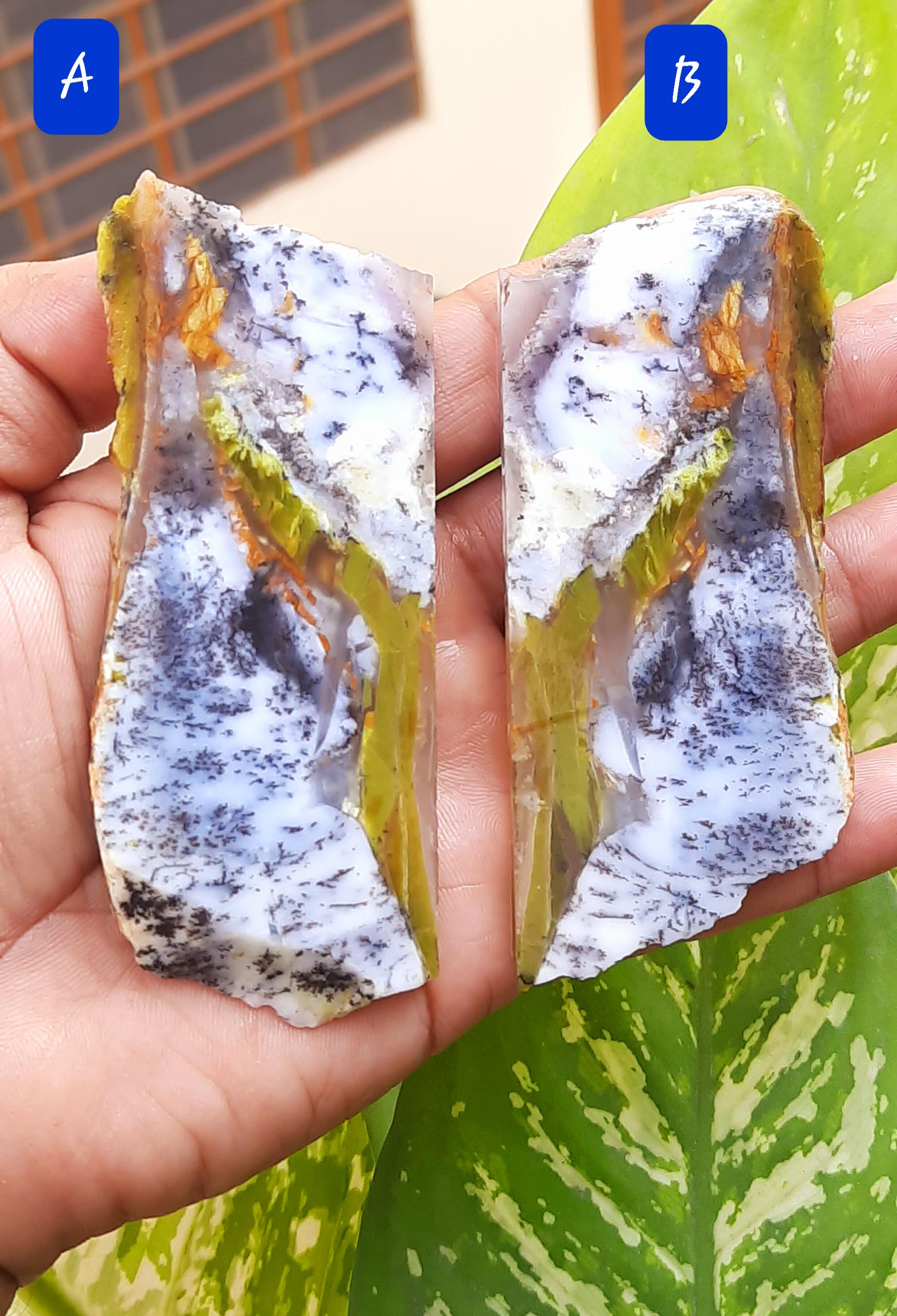 Natural Dendritic Opal Rough Gemstone, Dendritic Opal Raw Slices, Dendritic Opal Slab, Healing Dendritic Opal Specimen, Dendritic Opal Crystal