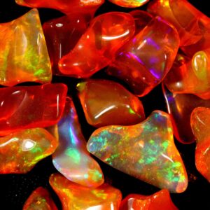 Natural Multi Fire Mexican Opal Rough: Polished Gemstone for Jewelry (6-18mm, Natural Multi Fire Mexican Opal Rough: Polished Gemstone for Jewelry (6-18mm,