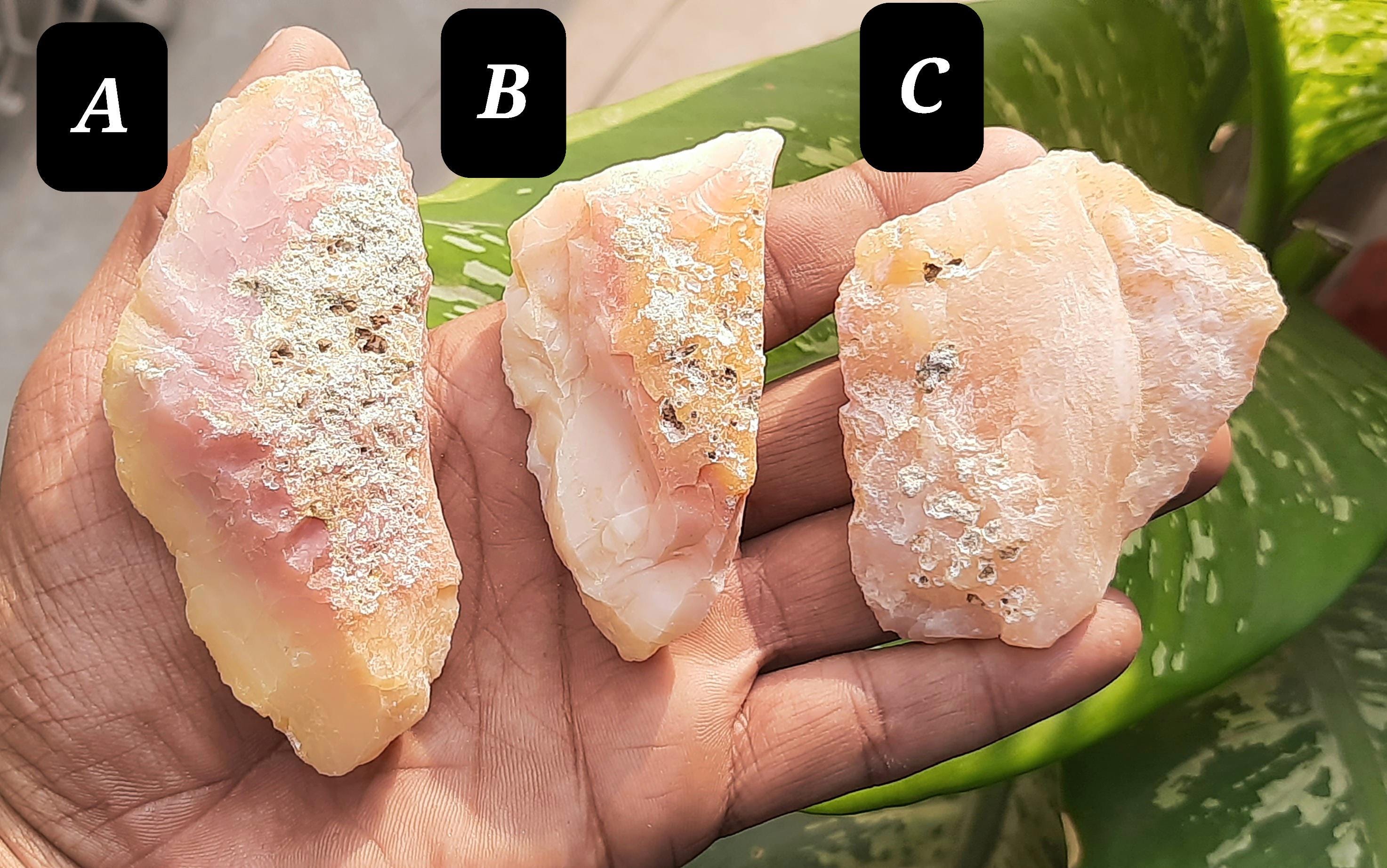 Natural Yellow Opal Rough Gemstone, Unpolished Slice Specimens
