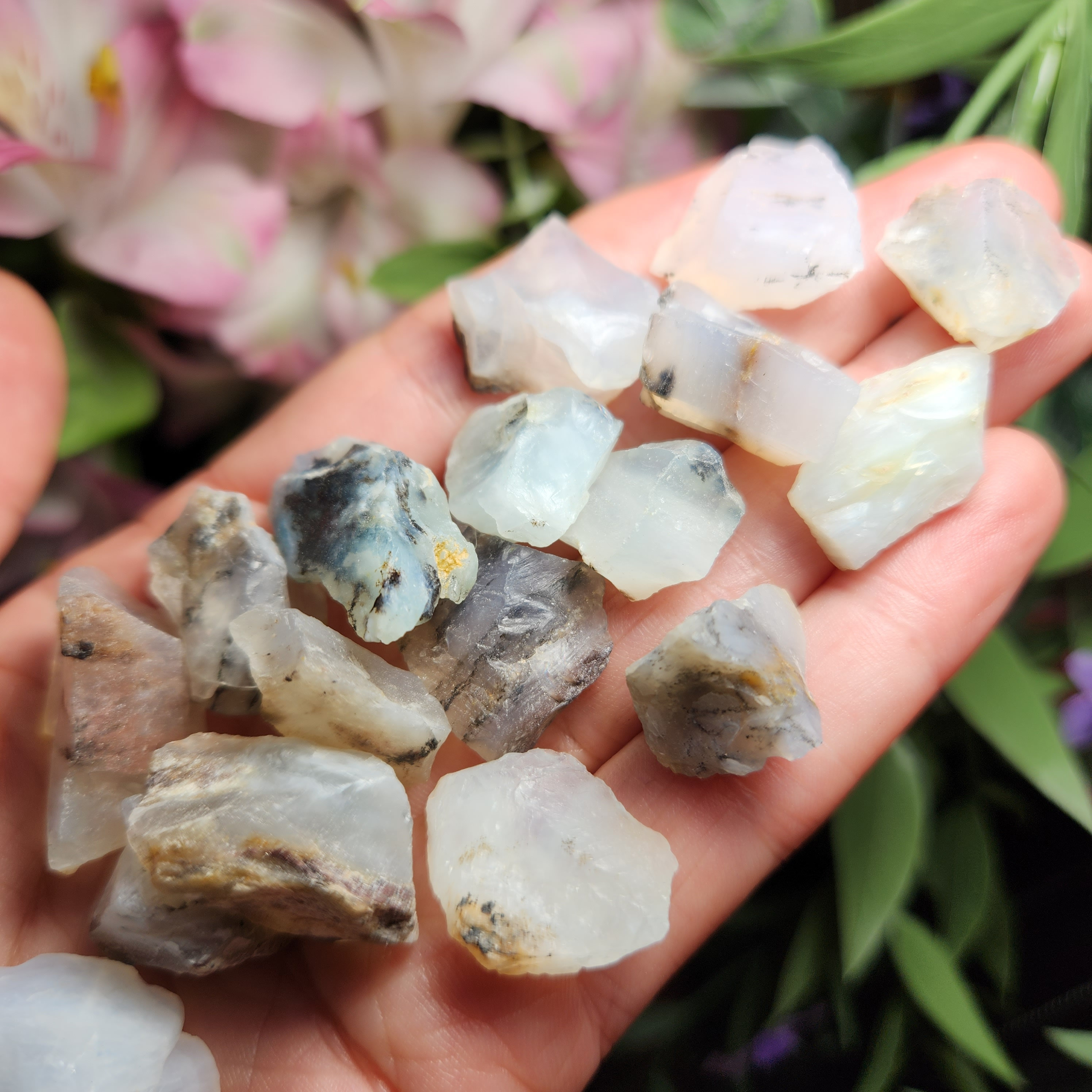 Peruvian Jelly Opal Crystal: Raw Dendritic Opal Stone