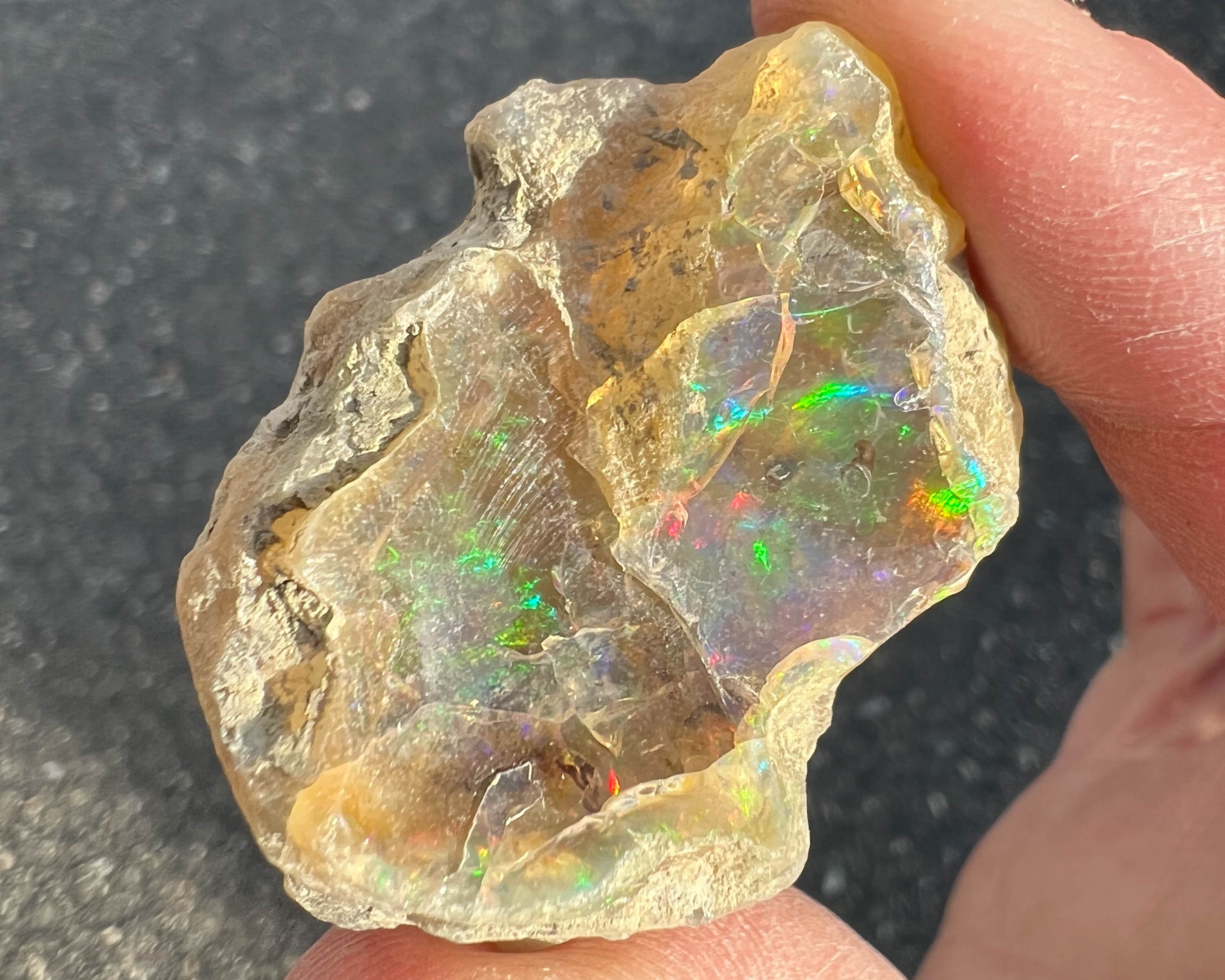 Rough Ethiopian Welo Opal With Bright Rainbow Fire #277 Raw Large Opal, Flashy Crystal For Scorpio Birthday , October Birthstone