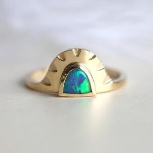 Black Opal Ring • 14k Yellow Gold Ring • Unique Engagement Ring • Half Moon Opal • Minimal Gold Jewelry • Gift for Her Black Opal Ring • 14k Yellow Gold Ring • Unique Engagement Ring • Half Moon Opal • Minimal Gold Jewelry • Gift for Her