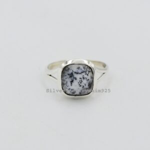 Dendrite Opal 925 Sterling Silver Ring: Gemstone Statement Jewelry Dendrite Opal 925 Sterling Silver Ring: Gemstone Statement Jewelry