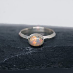Geology's Rainbow - Genuine Welo Opal Sterling Silver Ring - Size 7.5 Geology's Rainbow - Genuine Welo Opal Sterling Silver Ring - Size 7.5